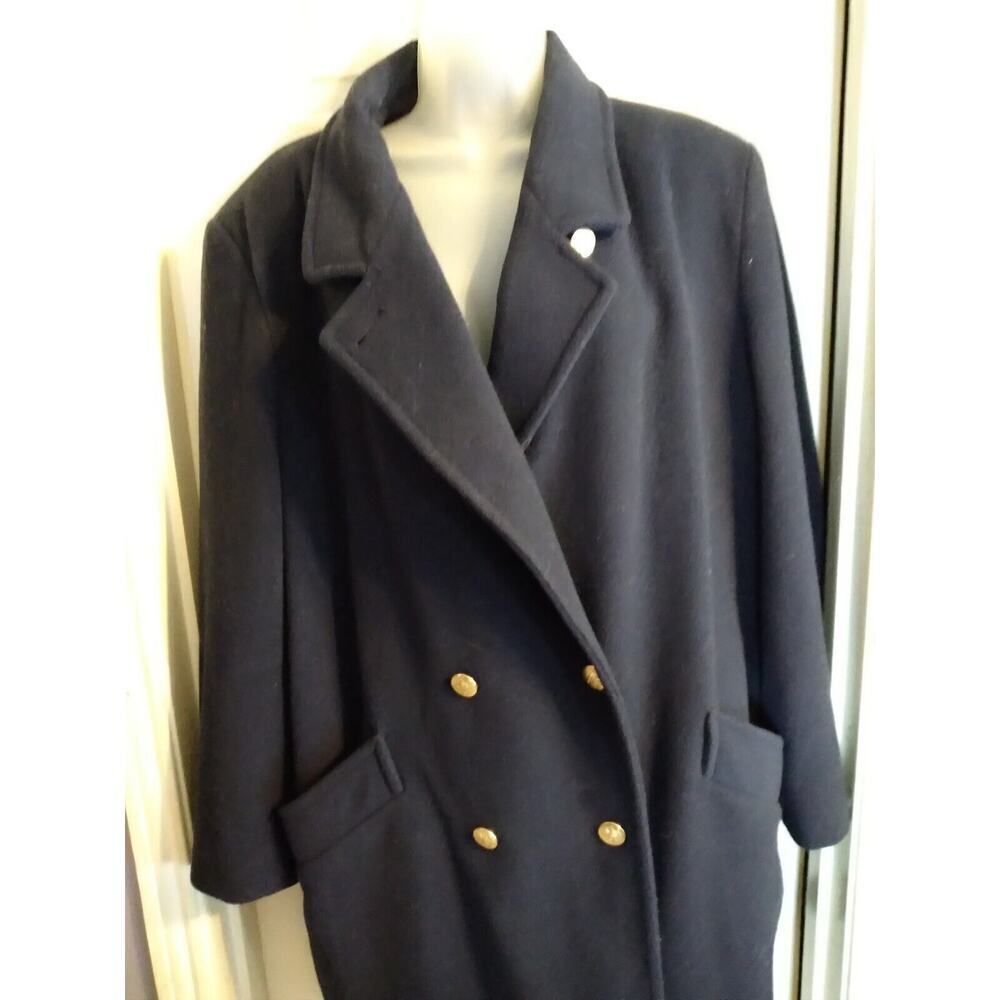 Forecaster Of Boston Wool Peacoat Coat Blue Gold Button Pockets Women's Sz 15/16 - Picture 4 of 9